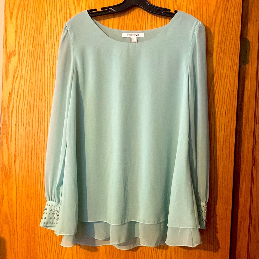 Sea foam green blouse